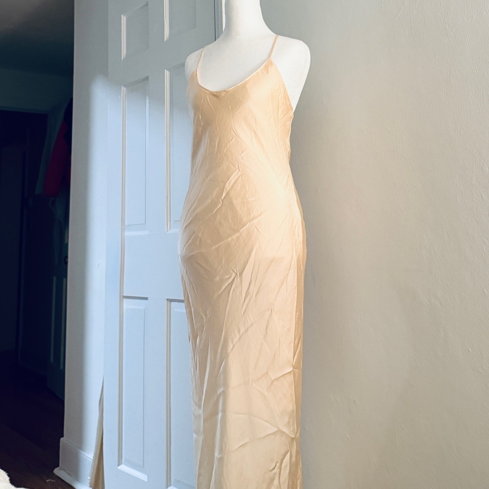 Vintage Stunning Light Peach Silk Slipdress. Size Small/Medium - Picture 8 of 13
